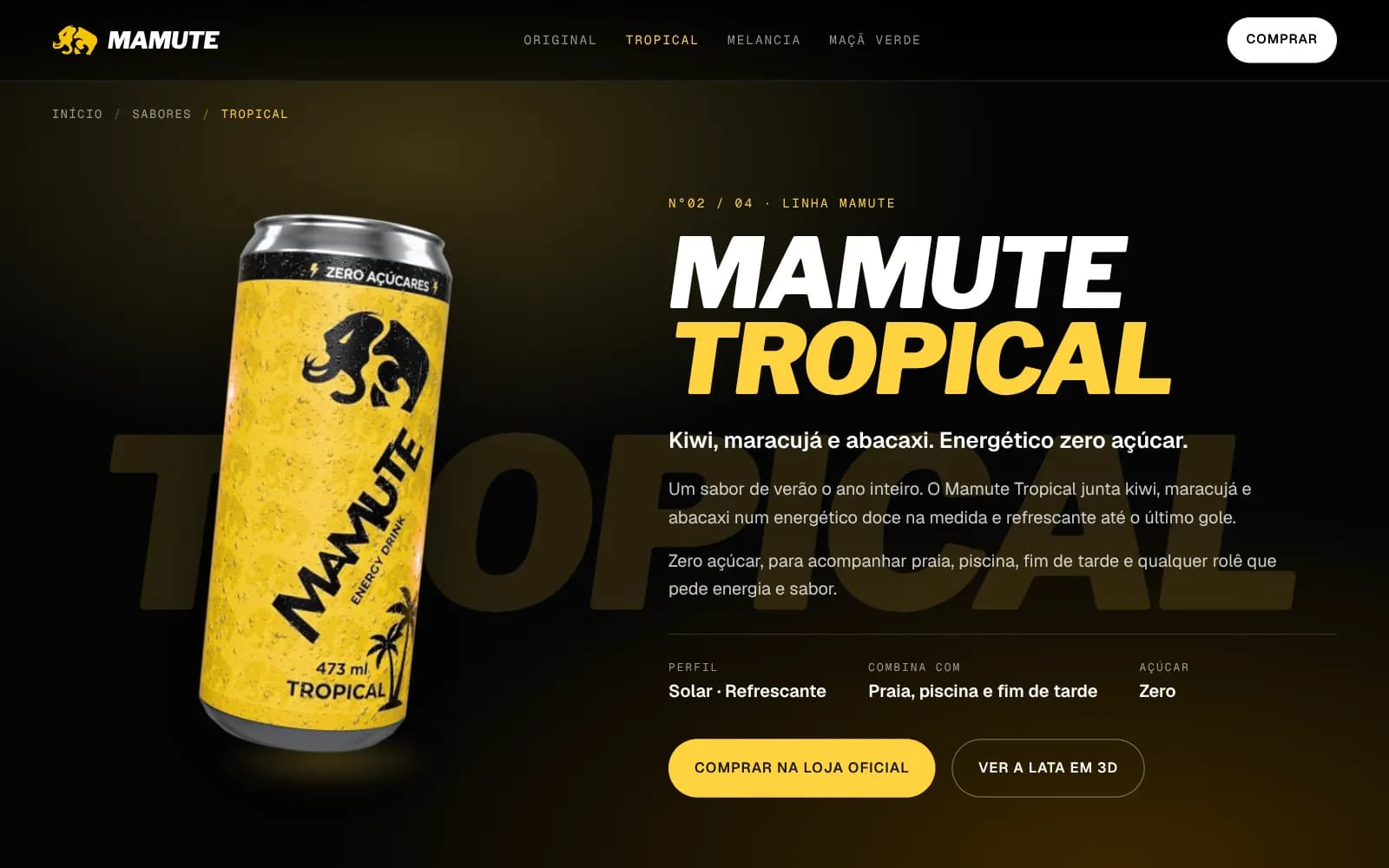 Página do sabor Tropical