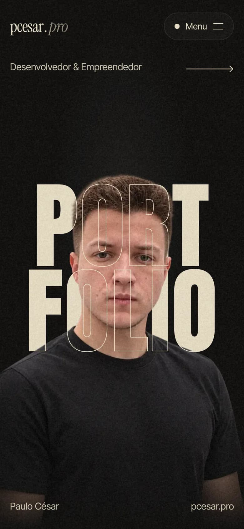 Hero do site no celular